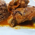 Stew Chicken Rice and Beans, Our Main Belizean Food at El Fogon